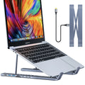 Aluminium alloy laptop docking station stand with folding design and integrated 8-in-1 HUB interfaces