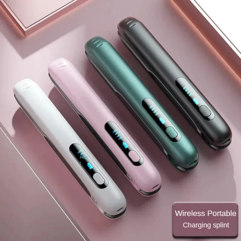 Wireless hair straightener flat iron in black with 28mm heating plate and LED temperature display