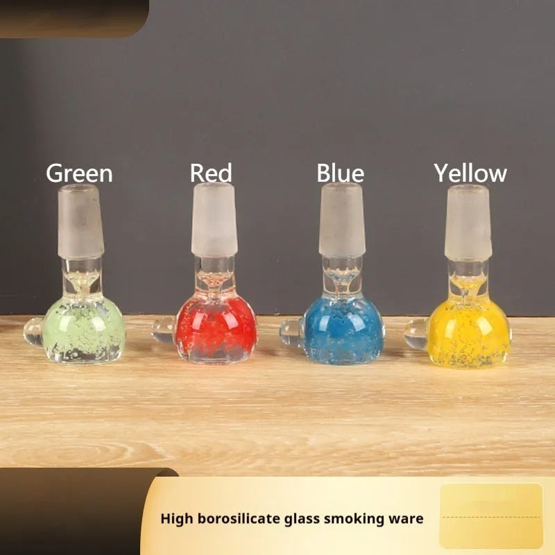 7cm geometric trumpet-shaped coloured glass tobacco pipe in red, green, blue, or yellow
