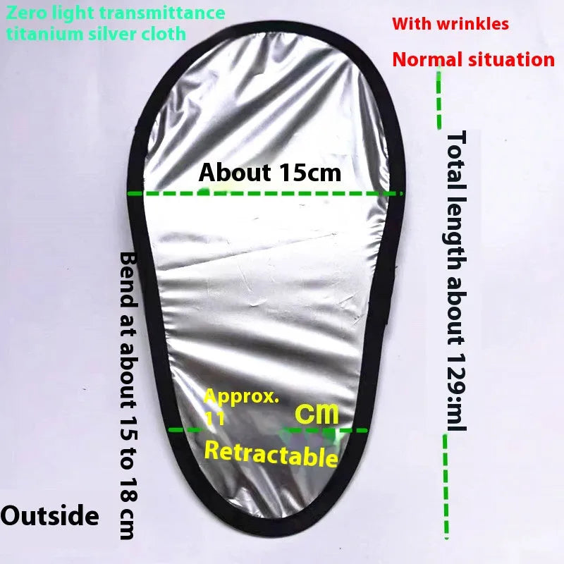 Black car phone holder sunshade shield with ribbon side block attached to vehicle air outlet