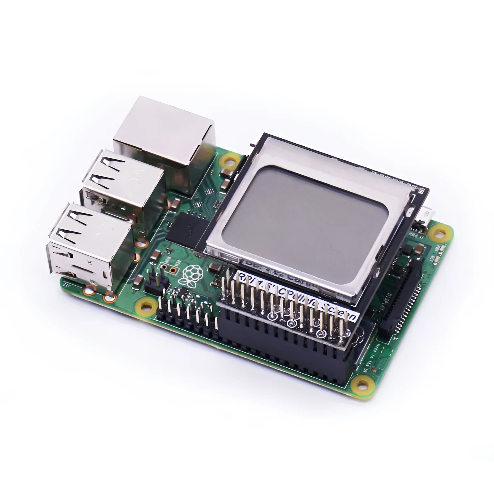 Raspberry Pi 1.6 inch LCD display module with backlight switch connected to GPIO pins