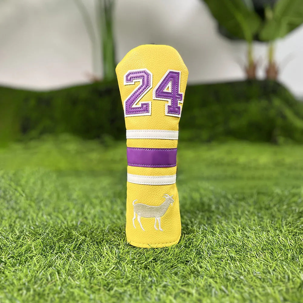 Set of four PU golf club head sleeves in a chosen colour for UT, No 1, 3/5, and Square putter woods.