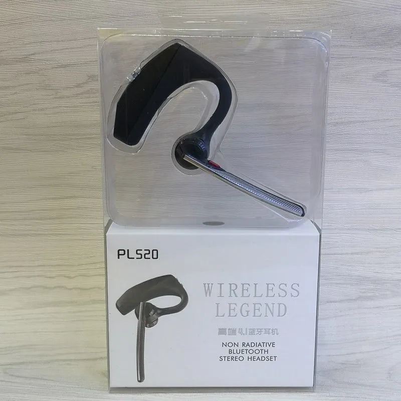 Black plastic stereo Bluetooth sports headphones with large battery and call function