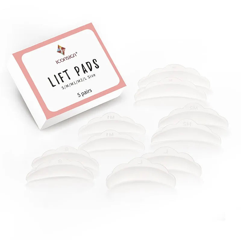 ICONSIGN lash lift kit with lotions, 5ml glue, silicone pads S M M1 M2 L, and Y-shape brushes