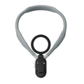 Grey silicone magnetic phone neck mount with quick release mechanism and anti-release rope
