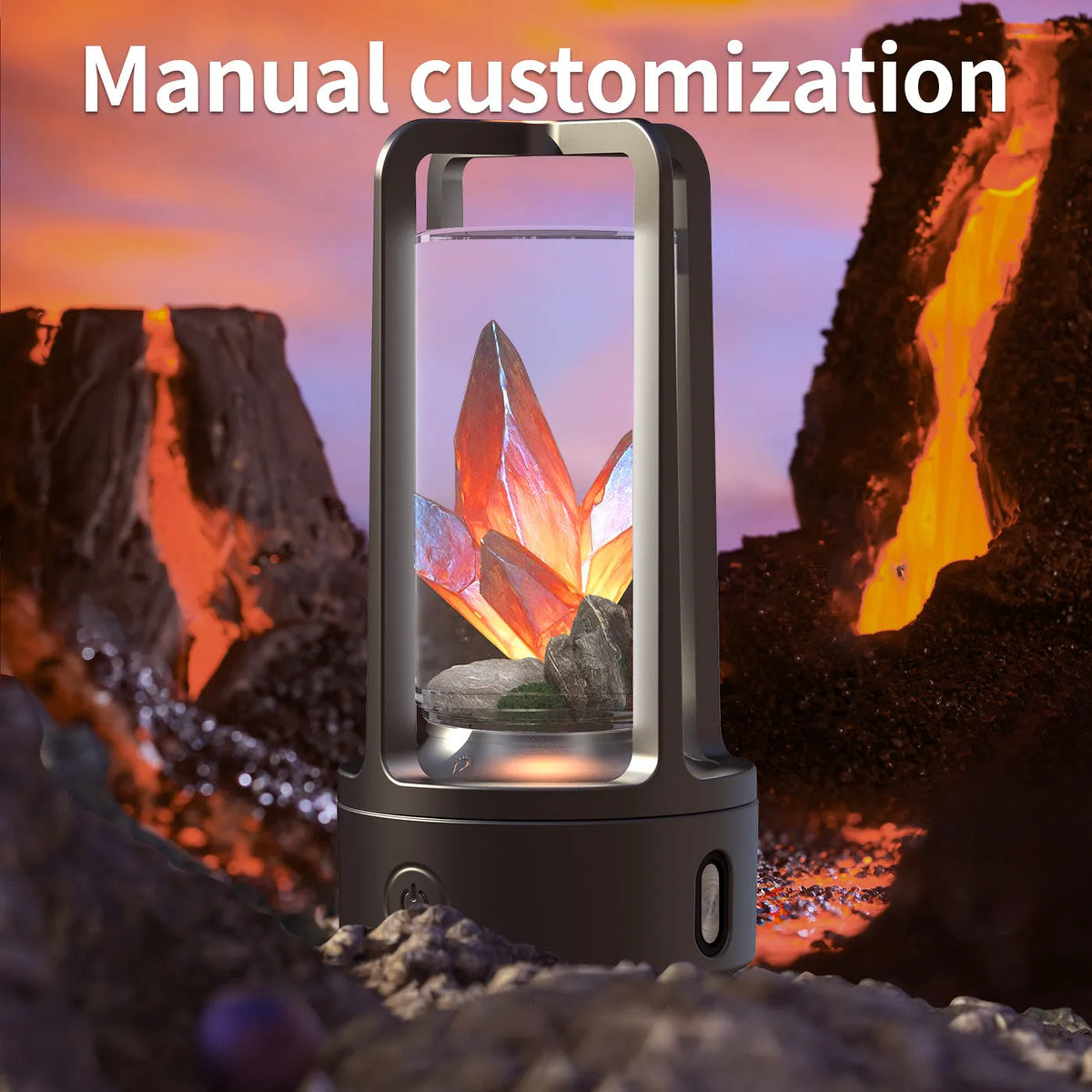 2-in-1 DIY crystal Bluetooth speaker night light with touch resin base, black and white options