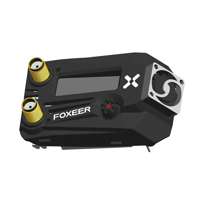 Black Wildfire FPV goggles with dual receiver bays, shown from a front angle on a neutral background.