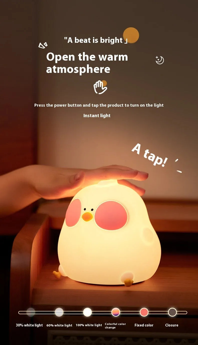 Cool chicken silicone night lamp with colourful glowing light and remote control