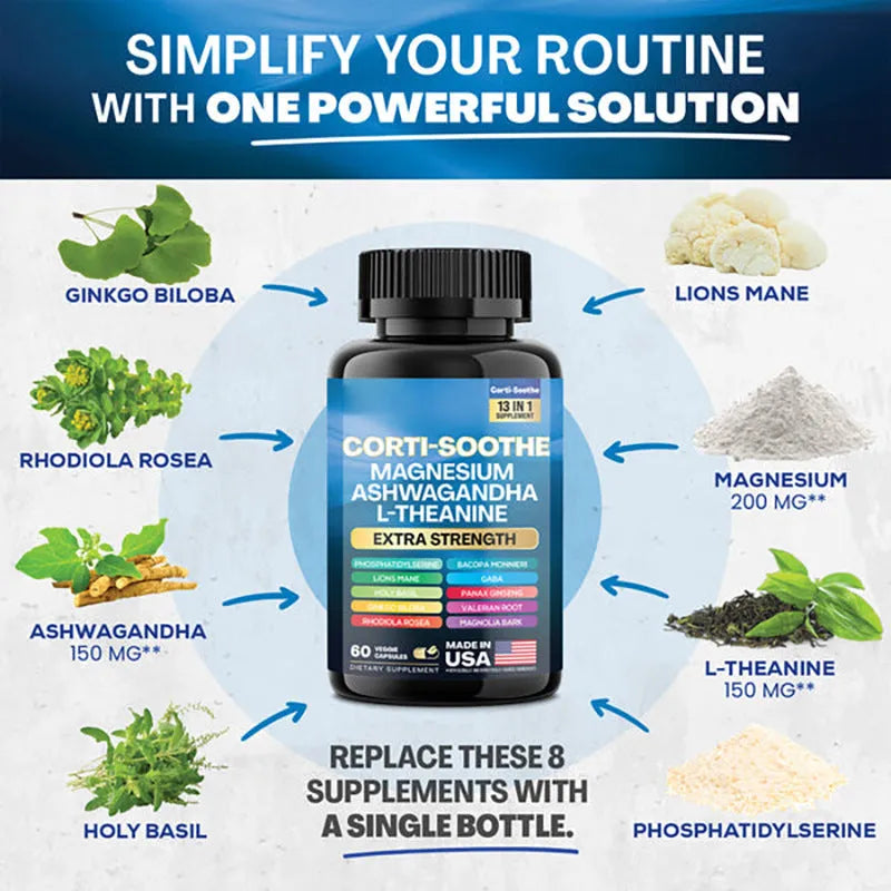 Bottle of South African drunken eggplant magnesium capsules containing 60 vegetable extract supplements