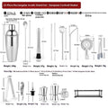 23-piece stainless steel cocktail set with European style bartender tools and mixers