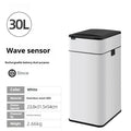 Stainless steel inductive smart trash can with a square shape and deodorant function.