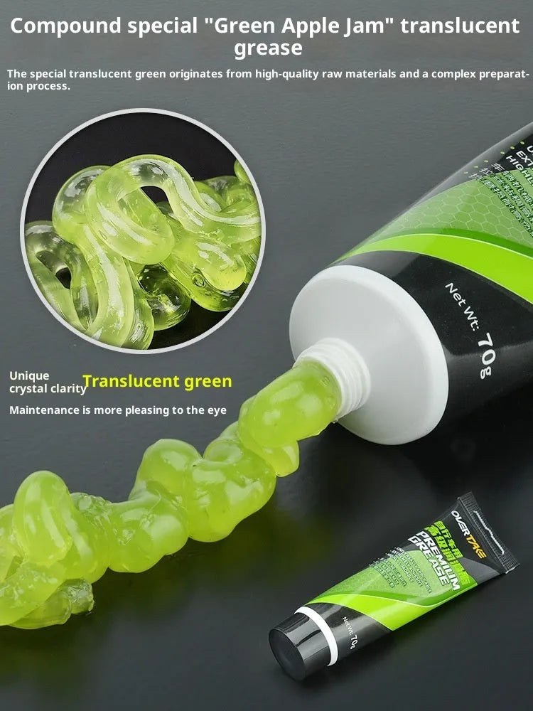 70g bottle of synthetic bicycle grease, waterproof and wear-resistant, green apple scent