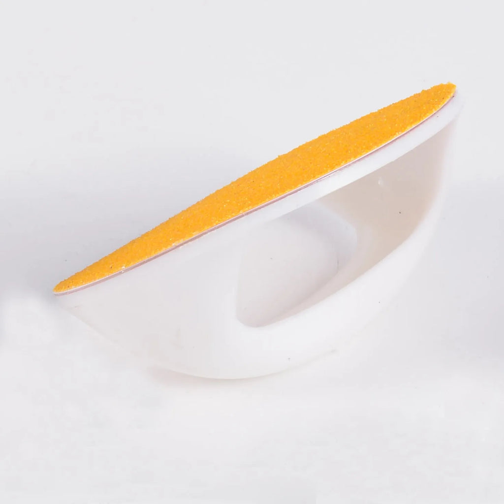 Square dog nail scratch board with ergonomic handle in choice of colours: black, blue, green, or yellow.