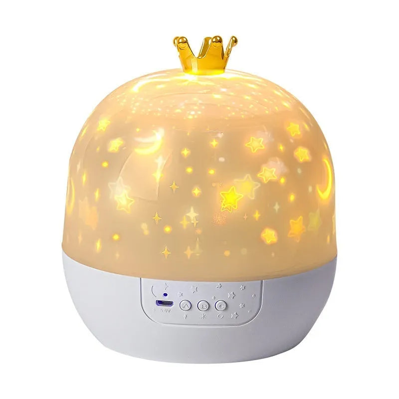Rotating starry sky projection lamp music box with 21 films in colour gift box