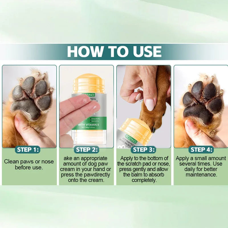 Pet paw and nose cream with green tea and herbs, 40g tube for dogs and cats