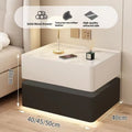 Light luxury wood smart bed cabinet with wireless charging and Bluetooth in Nordic style for living room