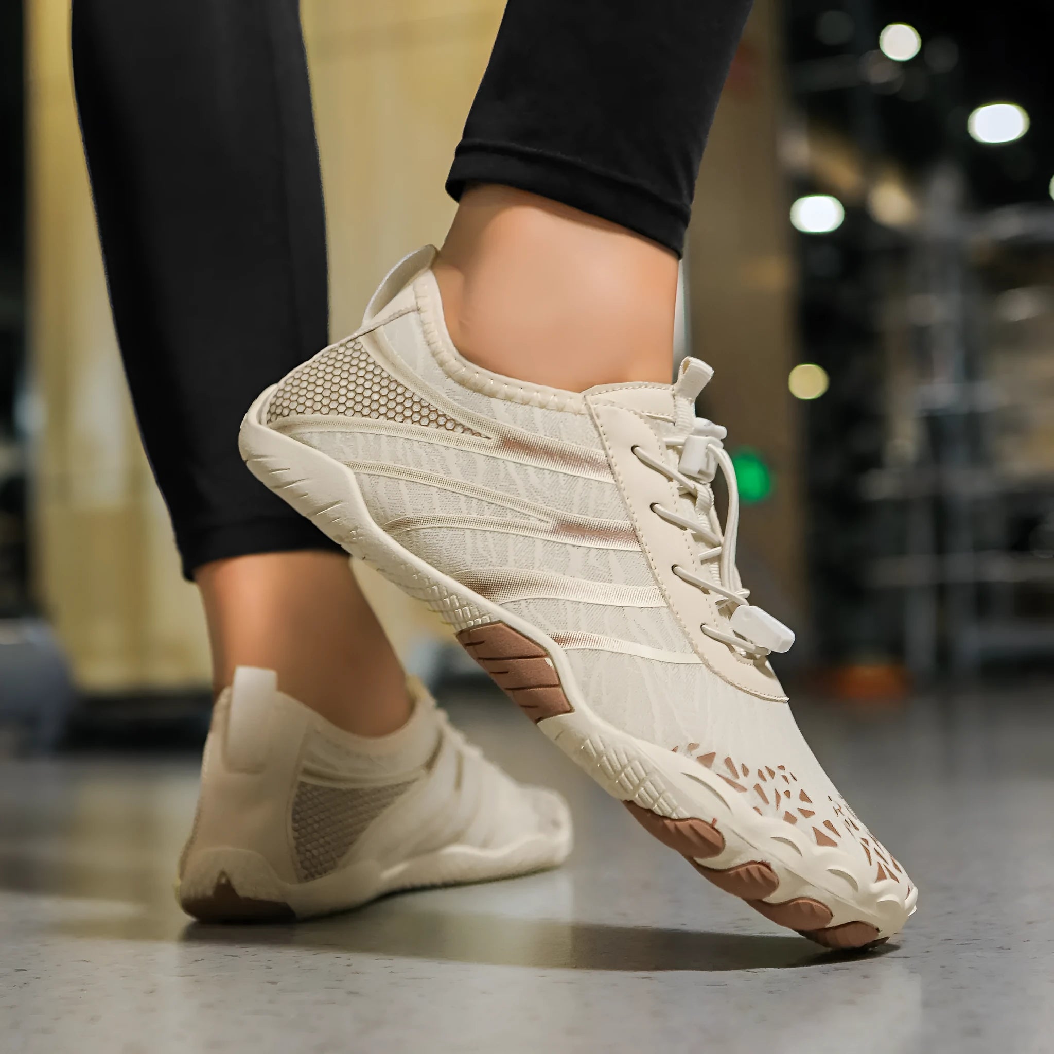 Casual unisex beach running shoe with Lycra stretch fabric upper in multiple colour options.