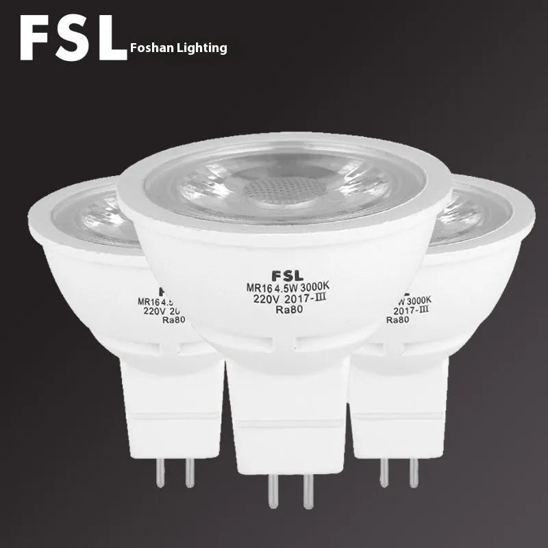 MR16 GU5.3 LED cup spotlight, 50mm diameter, 5W, 220V or 12V, available in 6500K, 4000K and 3000K