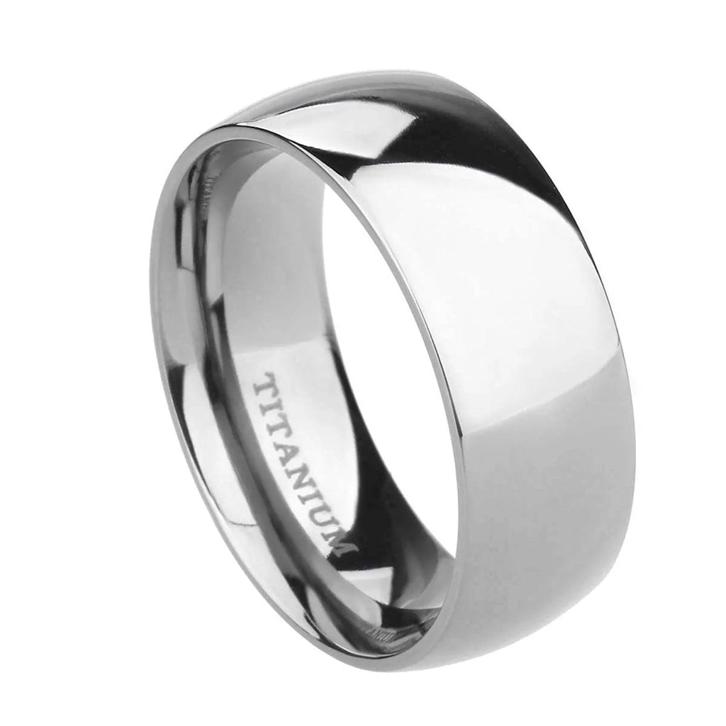 A simple silver-coloured titanium steel ring showing three width options: slim 2mm, standard 4mm, and wider 6mm band.