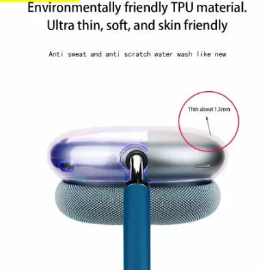 Transparent TPU silicone ear cap set for Apple AirPods Max protective cover