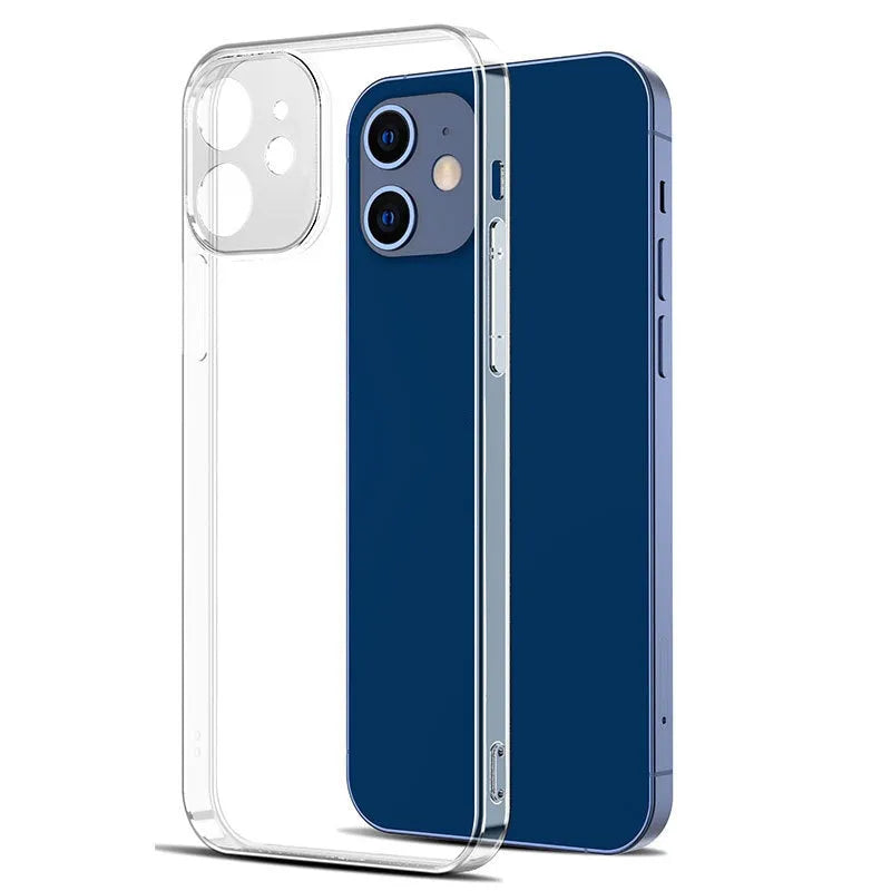 Fully transparent silicone soft case for Apple iPhone, clear TPU back cover on an iPhone