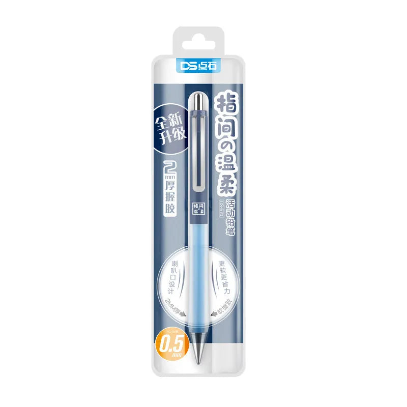 Dianshi 0.5mm plastic mechanical pencil with soft grip on card packing