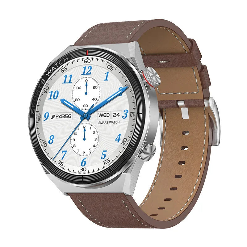 Ladies smart watch with 1.5-inch full circle screen, Bluetooth calling, heart rate monitoring, IP67, silver or black strap