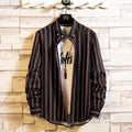 Men's casual striped cardigan in slim fit, long sleeves, pointed collar, available in white and black colourways