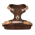 Brown leather explosion-proof reflective pet harness for dogs with chest strap design