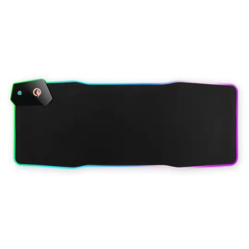 Black mech style gaming mouse mat with TYPC charging interface and 300x800mm dimensions