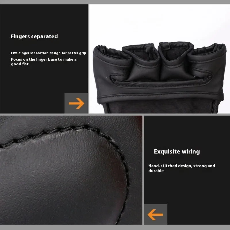 PU leather Sanda training gloves for combat and sandbag work in multiple colour options
