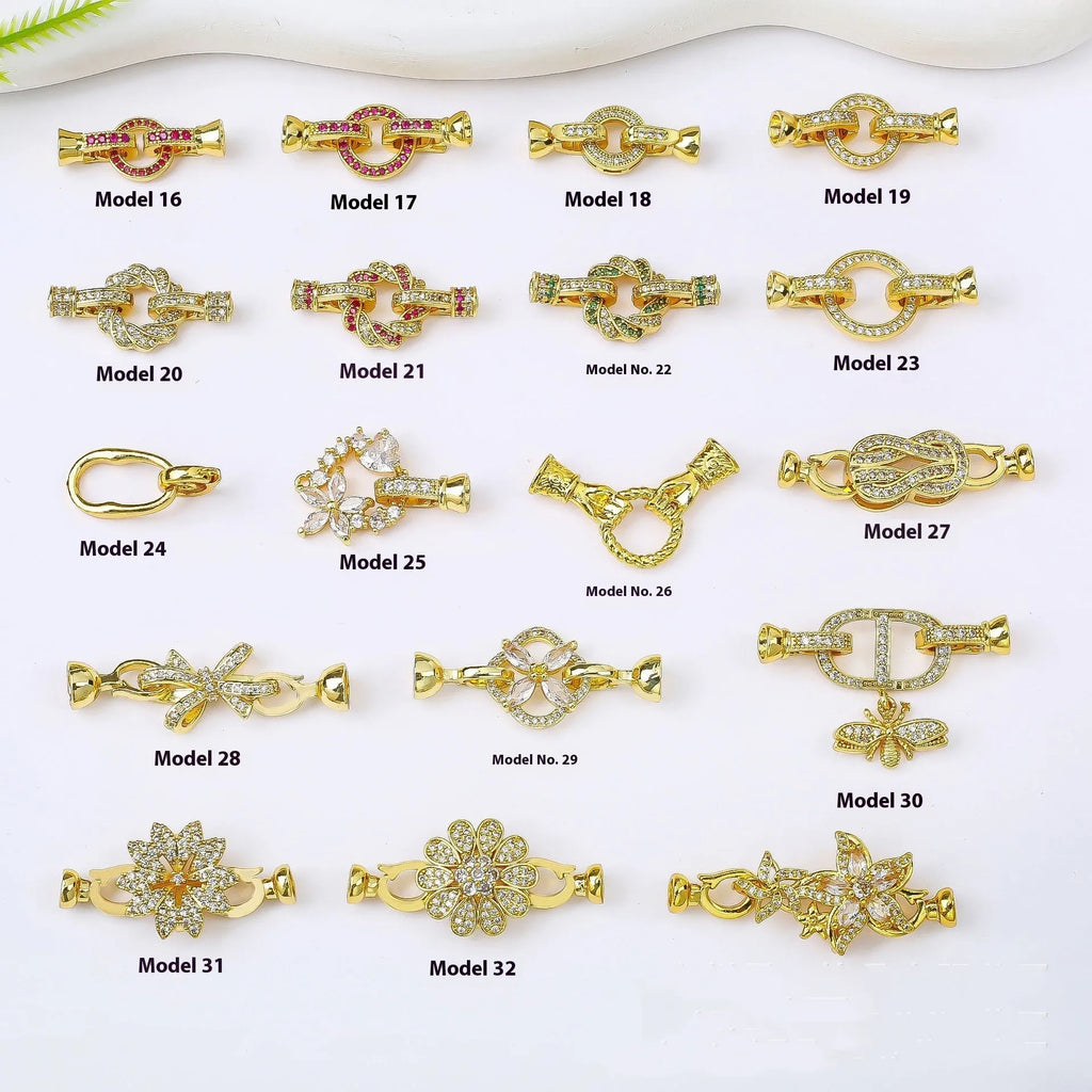 Small gold plated chain buckle for DIY jewellery and pearl necklace making