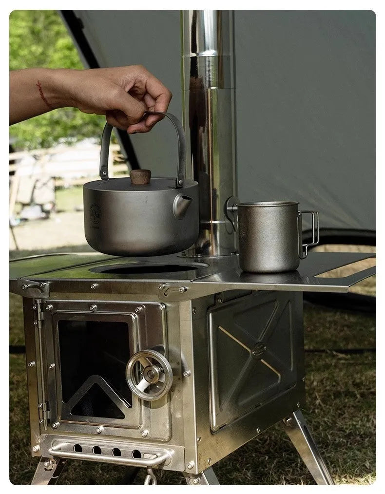 Titanium alloy 1.2L camping teapot for outdoor boiling