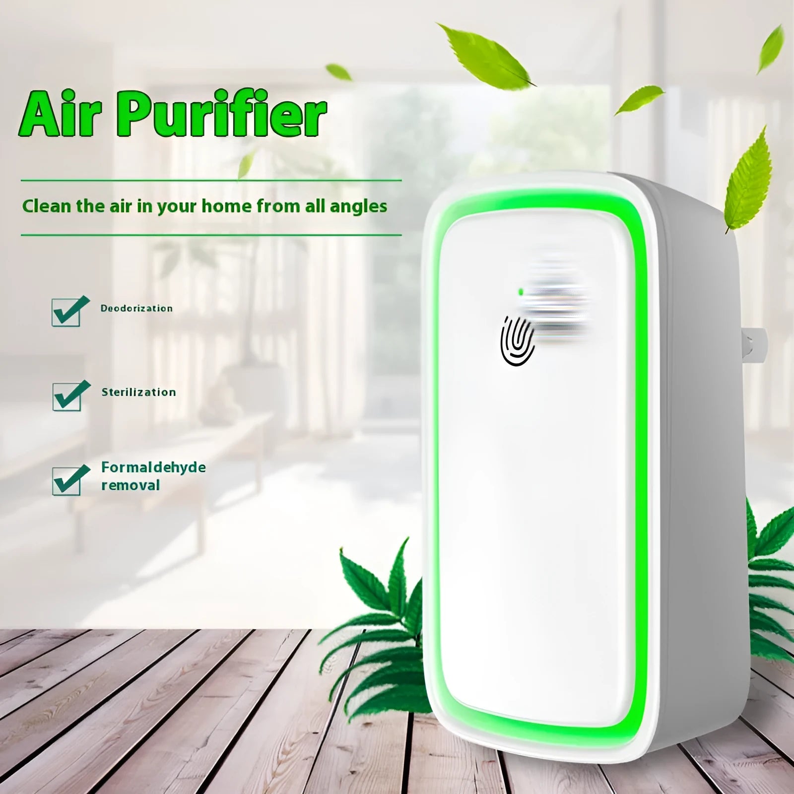White wall-mounted anion air purifier for household use, removes formaldehyde and PM2.5, 21-30 square metre coverage