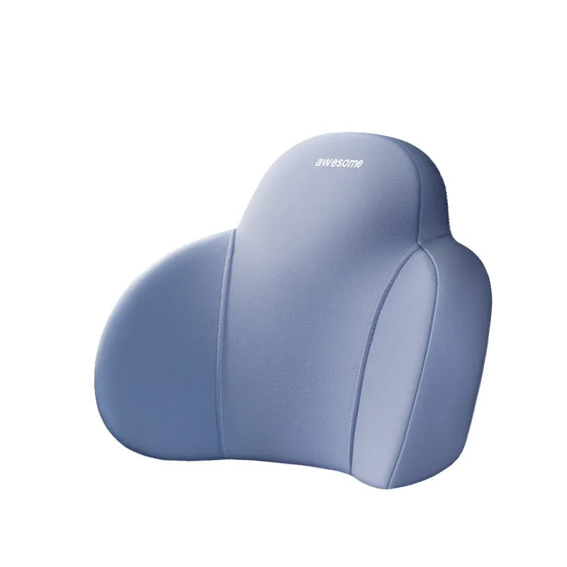Automotive headrest and lumbar support pillow set with memory foam and cotton cover in aircraft upgrade colours