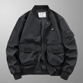 Men's nylon pilot jacket with multiple pockets in Army Green, windproof retro coat