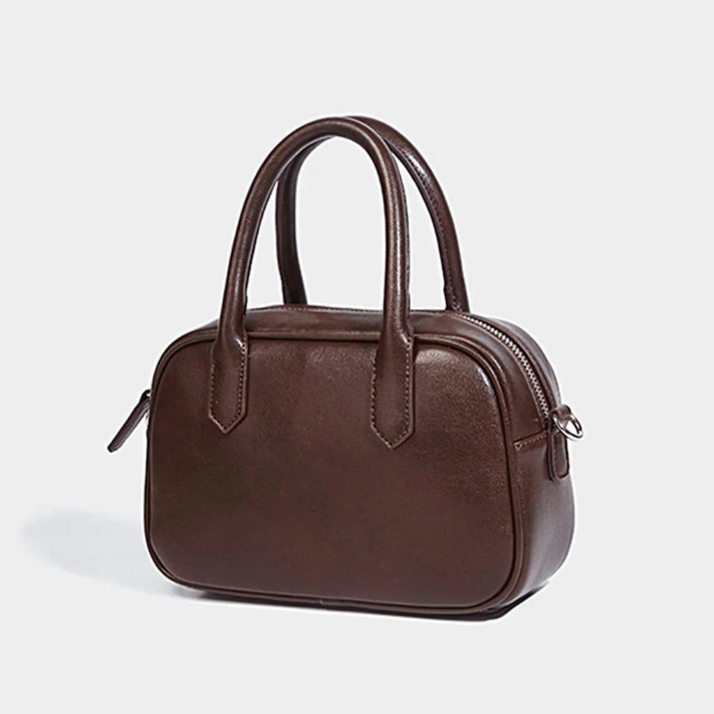 Retro small square messenger bag in black or coffee colour with single shoulder strap