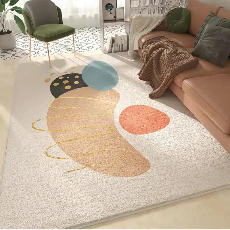 Geometric pattern blended rectangle living room carpet in European American style, available in sizes from 60x90cm to 200x300cm