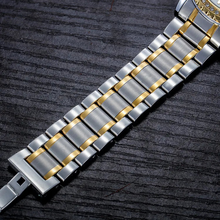 Fashionmonger men's automatic mechanical watch with luminous hands and waterproof case in gold or silver finish.