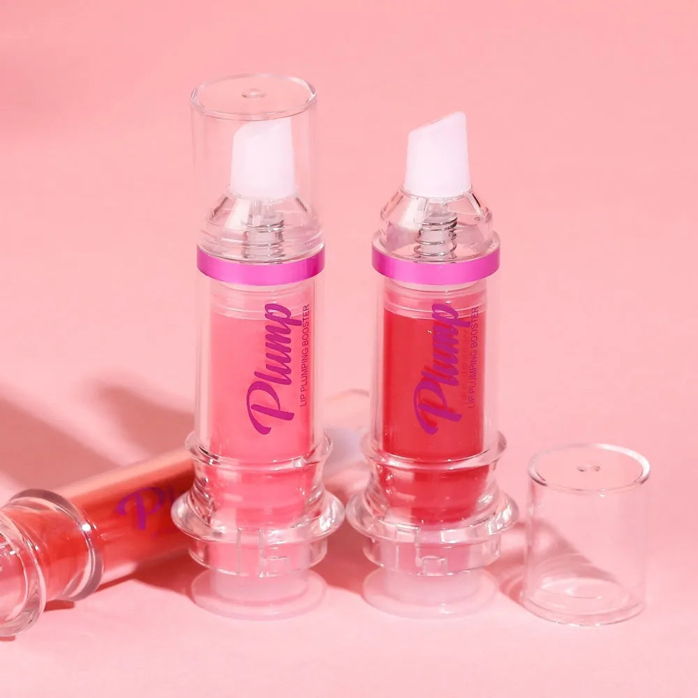 Tube lip gloss liquid lipstick in six colour options with shiny finish