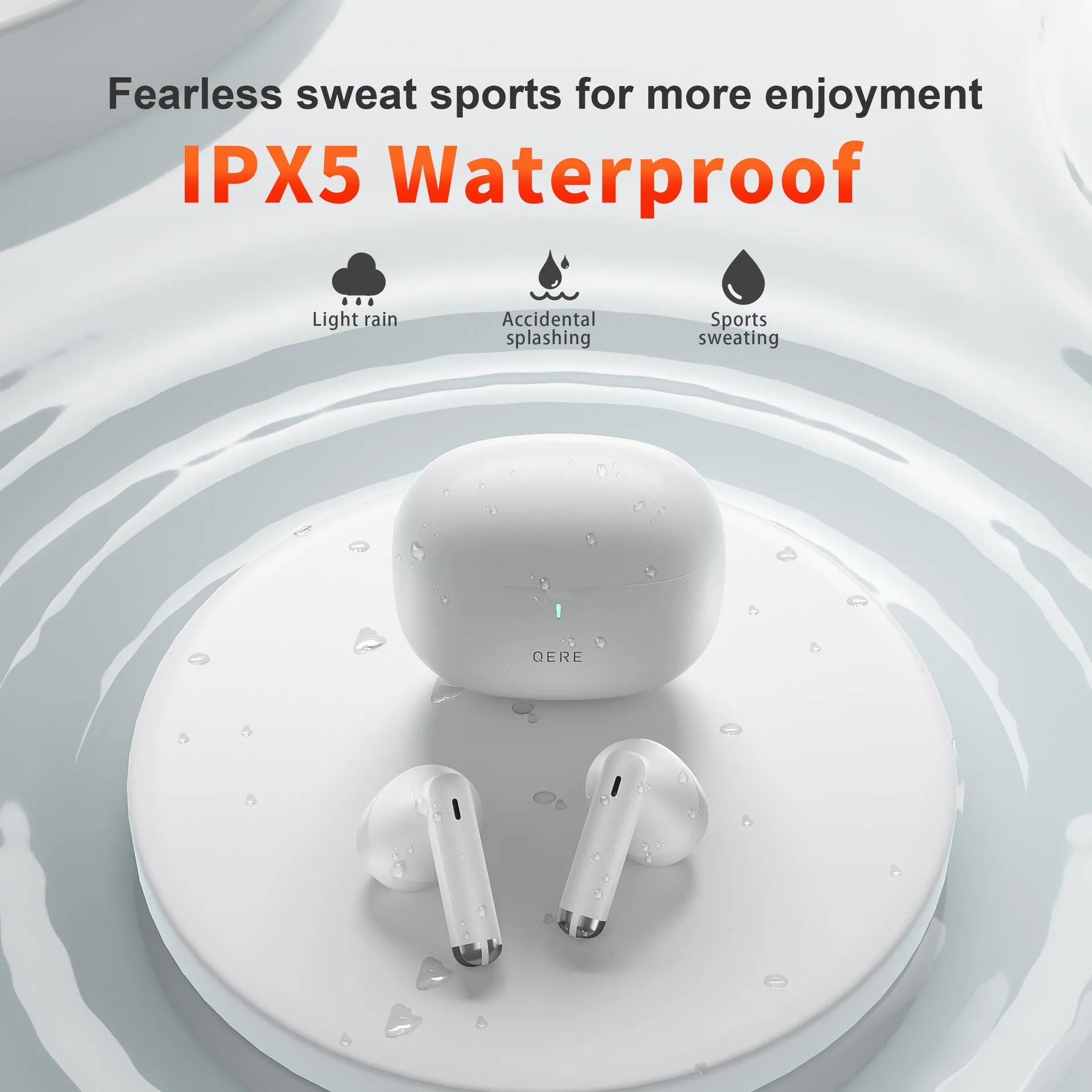 Wireless in-ear gaming headset in black or white with noise reduction and 10-metre range
