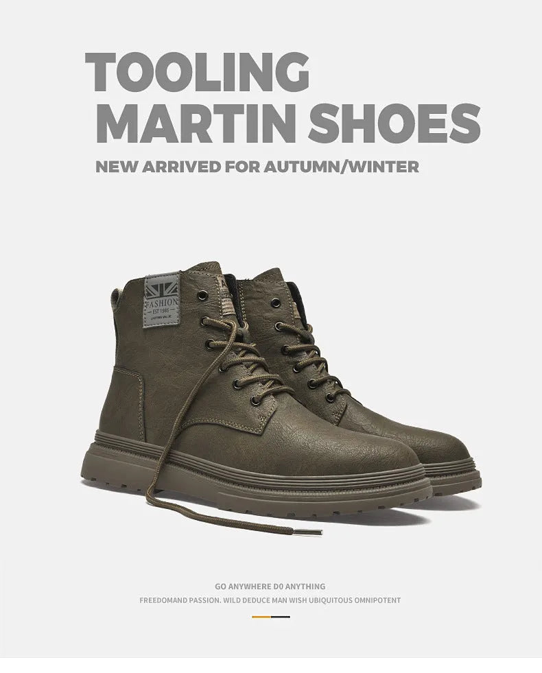 Men's genuine cowhide leather casual business shoes in black with sewing line detail and rubber sole