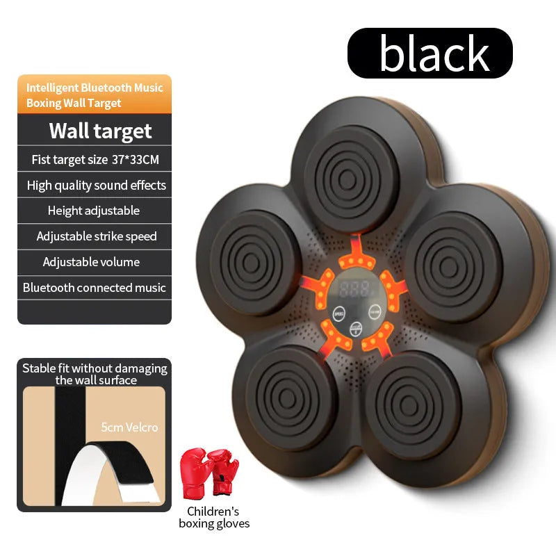 Freestanding ABS boxing target for children and adult training, shown with optional adult or children's gloves.
