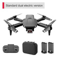 S68 black folding 4K dual camera RC drone quadcopter in expanded flight position