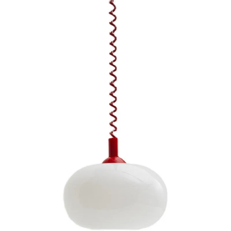 D25CM glass chandelier with red, yellow, or blue flexible wire, 220V modern pendant light