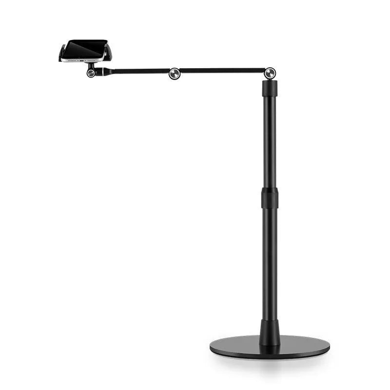 Telescopic lifting alloy stand for mobile phone and tablet live broadcast and bedside use