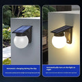 Solar outdoor wall lamp with seven LED beads, ABS shell, PC lampshade, IP55, 172x165x190mm
