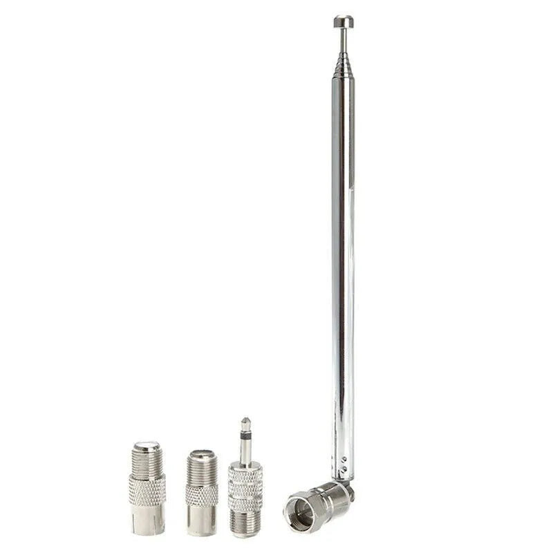 Five-piece metal antenna set with F head quick plug connectors, regular specification, silver colour.
