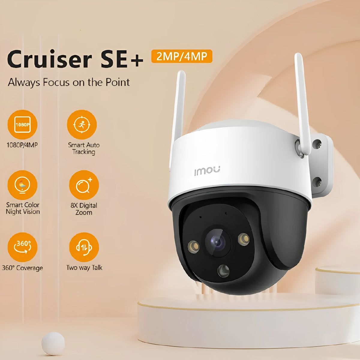 K71FT 4G indoor surveillance camera with 1920x1080 resolution, AI humanoid detection, and 3.6mm lens