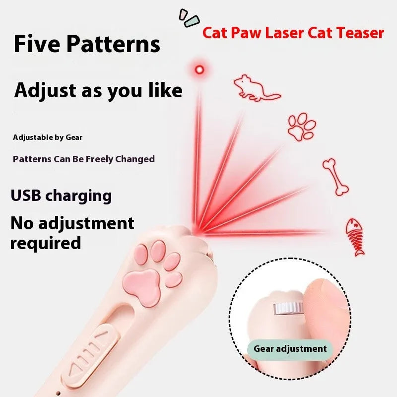 Rechargeable cat teaser toy with extended pole and feather, shown in sky blue colour.